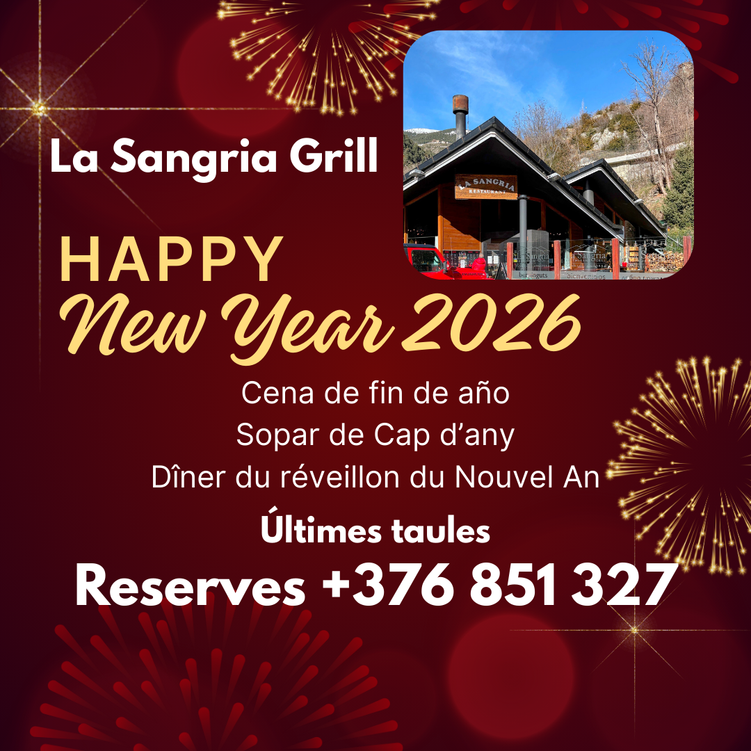 ✨🥂 Dernières places pour le dîner du Réveillon ! 🥂✨Le compte à rebours a commencé… et il reste seulement quelques tables disponibles pour célébrer le Réveillon du Nouvel An avec nous. Un menu festif, une ambiance chaleureuse et une soirée pensée pour accueillir 2026 avec saveur, élégance et bonne compagnie. Si vous souhaitez vivre un dîner de Nouvel An inoubliable, c’est le moment de réserver. 📲 Réservez dès maintenant — dernières places ! 🎉 On vous attend pour célébrer ensemble la nouvelle année. #Réveillon #NouvelAn2026 #DînerDeFête #DernièresPlaces #Réservation #Andorre